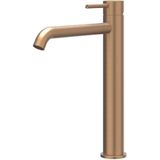 IVY Concord Wastafelkraan - Verhoogd Model L - Geborsteld RVS 316 Mat Koper PVD
