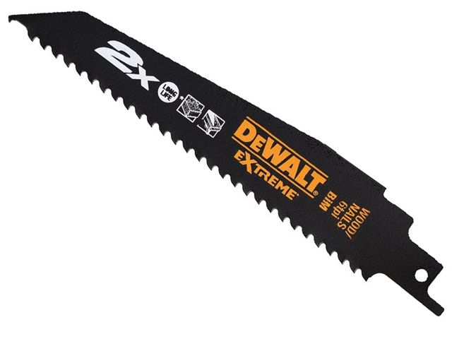 DeWalt DT2300L Reciprozaagblad - 152 X 4,2mm - Hout Met Spijkers (5st)