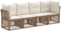 vidaXL Tuinbank Set Beige Polyrattan
