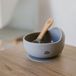 Interbaby siliconen kom met zuignap & lepel Petrol Gray