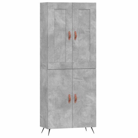 VidaXL Hoge kast 69,5x34x180 cm bewerkt hout betongrijs