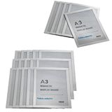 TUKA-i-AKUT [20x] A3 Infoframe Magneetlijst met Zelfklevende Achterkant, Gemakkelijk Uitwisselbaare Magnetische Wissellijst voor Wanden en Deuren, Magneetdisplay Set van 20 Zilver Kleur TKD8400-A3-20x