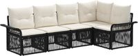 vidaXL - Tuinbank - Set - 5 - st - Zwart - poly - rattan