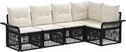 vidaXL - Tuinbank - Set - 5 - st - Zwart - poly - rattan