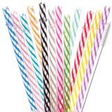 Paille en plastique réutilisable - 12 couleurs - Lot de 12 avec brosse de nettoyage