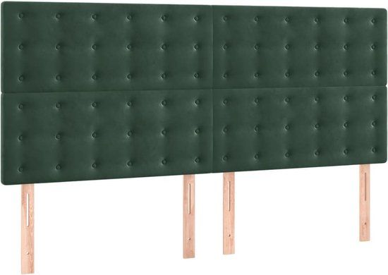 vidaXL Hoofdbord donkergroen fluweel 160x5x118/128 cm