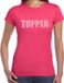 Bellatio Decorations Shoppartners Bv Glitter Topper T-shirt Roze met Steentjes/Rhinestones voor Dames - Glitter Kleding/Foute Party Outfit XL