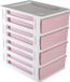 Hega Hogar Ladeblokje/bureau organizer 4x lade - wit/roze - L26 x B35 x H39 cm - kunststof