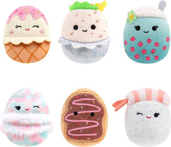 Squishville Plush 6 Pack Foodie Squad - 5 cm Pluche Figuren