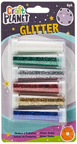 Craft Planet Glitter Shaker, Pack van 6, meerkleurig