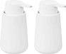 5five Zeeppompje/dispenser - 2x - keramiek - wit - 250 ml