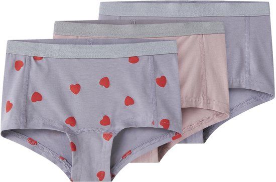 Name it Hipster 3-pack Meisjes Maat 116 Gebloemd Lavender Gray