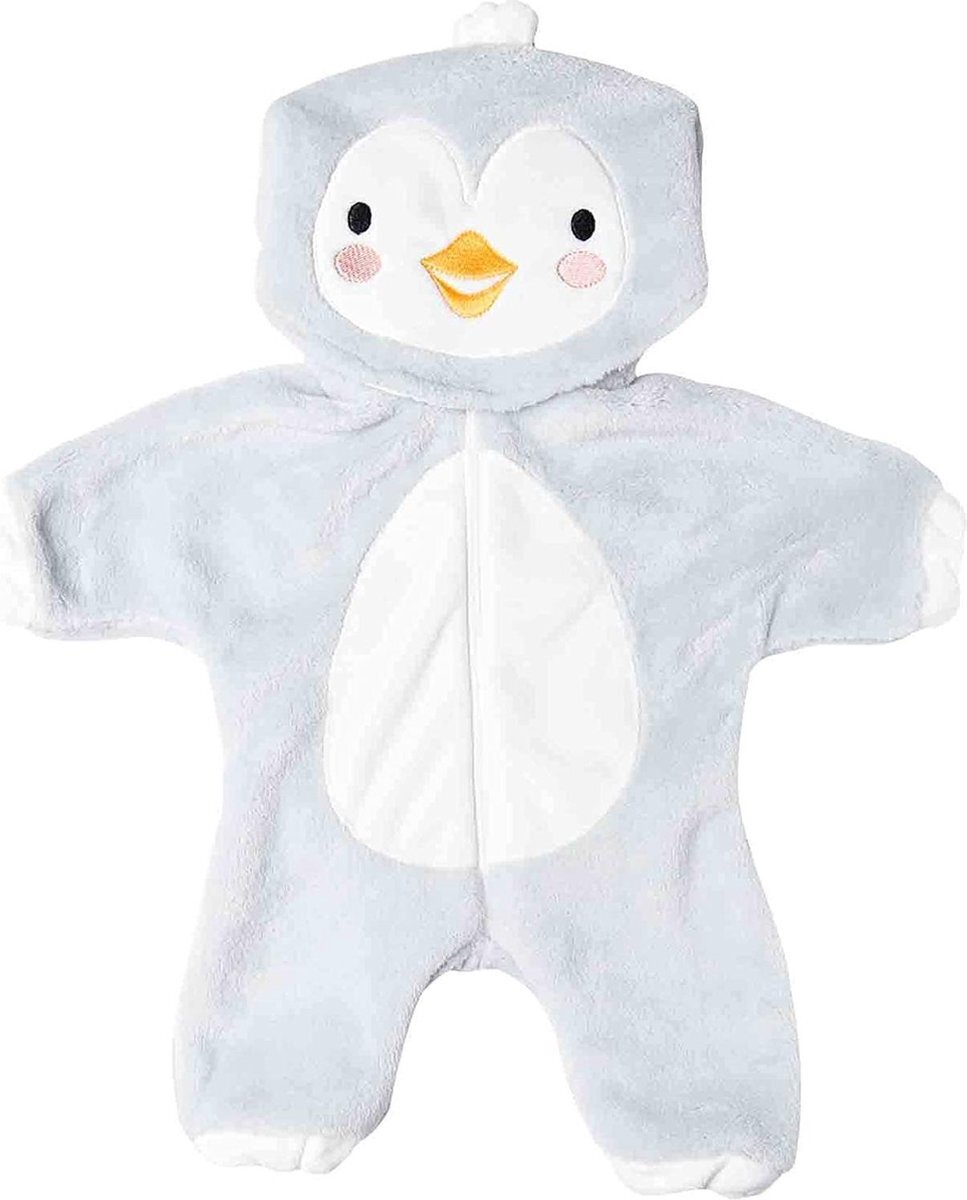 Heless Poppenonesie Baby Pinguïn 28-35 Cm Pluche Wit/grijs