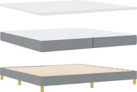 vidaXL Boxspringbed met matras Lichtgrijs 200 x 200 cm Stof