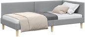 vidaXL Hoek Bed Frame Lichtgrijs Stof 90 x 190 cm