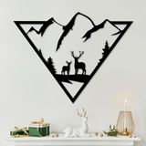 Stijlvol zwart decoratief metalen wandaccessoire, 42 x 55 cm, 100% metaal, 1,5 mm dik, lichtgewicht en modern design voor woondecoratie