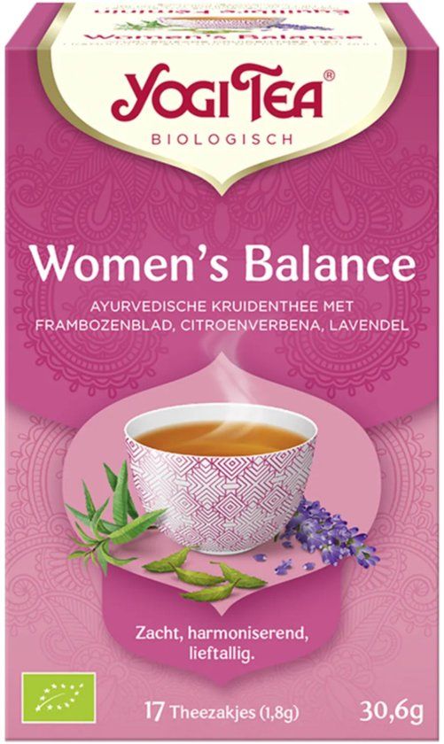 Yogi Tea Women's Balance Bio - Biologische Kruidenthee met Hibiscus, Frambozenblad en Angelica voor Innerlijke Harmonie en Balans