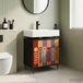Maison Exclusive Armoire de salle de bain ESSEN, finition chêne noir, dimensions : 60 x 40 x 61 cm