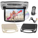 Pyle - Draagbare dvd-speler - Auto Dakmontage DVD Speler Monitor - 13,3 inch Flip Down Scherm voor Voertuigen - HDMI SD USB Kaart Ingang - Ingebouwde IR Zender voor Draadloze IR Hoofdtelefoon