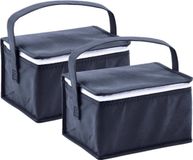 Merkloos Kleine koeltas voor lunch - 2x stuks - blauw - 20 x 14 x 13 cm - 3.5 liter - Koeltassen