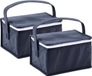 Merkloos Kleine koeltas voor lunch - 2x stuks - blauw - 20 x 14 x 13 cm - 3.5 liter - Koeltassen
