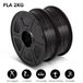 PLA-filament - Filament pour imprimantes 3D - 1,75 mm - 2 kg (2 x 1 kg) - Noir - Netjes opgerold
