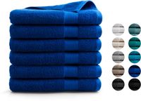 DoubleDry XL Handdoeken 70 x 140 - set van 6 - Hotel kwaliteit 500 g/m2 - 6x Klassiek Blauw