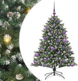 vidaXL Kunstkerstboom Groen 120 cm PVC en Plastic en Staal