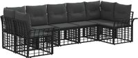 vidaXL Hoek loungeset 7-zits Zwart en Donkergrijs Polyester