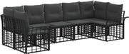 vidaXL Hoek loungeset 7-zits Zwart en Donkergrijs Polyester