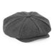 Merkloos / Sans marque Beechfield Grijze flatcap voor dames - volledig gestikt - bakerboy pet / flat cap L/XL