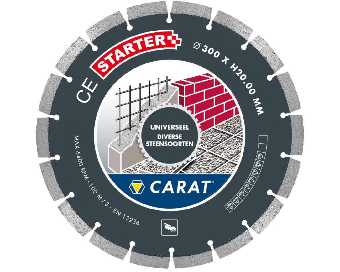 Carat CE starter zaagblad 300 x 20 beton