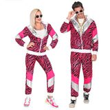 Finidi Trainingspak tijger neon roze jaren 80 Unisex S