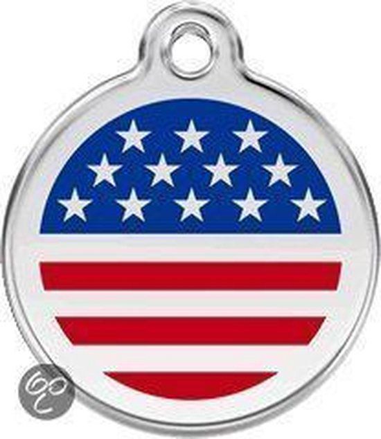 Red Dingo Hondenpenning 20 mm USA Amerika Amerikaanse vlag