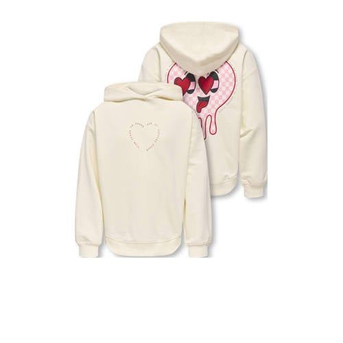 ONLY KIDS ONLY GIRL hoodie met backprint ecru
