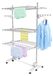 Sèche-linge - Trois étages - Ailes pliantes - Acier inoxydable - Blanc - 86 cm