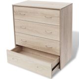 vidaXL Dressoir met 4 lades, 60 x 30,5 x 71 cm, eikenkleur