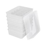 Cetomo Plastic opbergdoos voor lingerie en sokken met deksel, lingerie-sokken-organizer, stapelbare lade-organizer met scheidingswanden, garderobenkorf, grijs (31 x 24 x 8 cm)