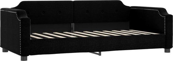 vidaXL Slaapbank - 80x200 cm - Stof - Zwart