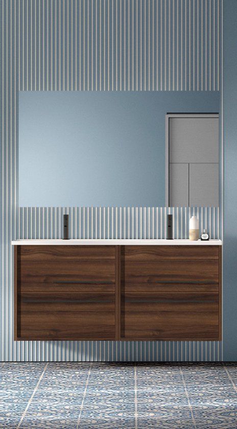 Adema Prime Essential Badkamermeubelset - 120x55x46cm - Noten (hout)