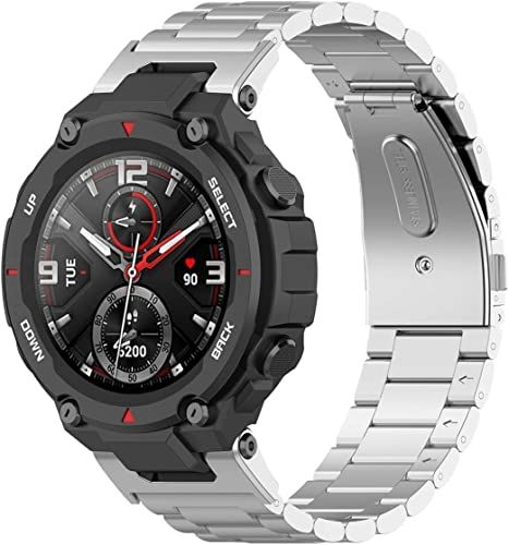 Strap-it stalen band - zilver - Geschikt voor Amazfit T-Rex (Pro)