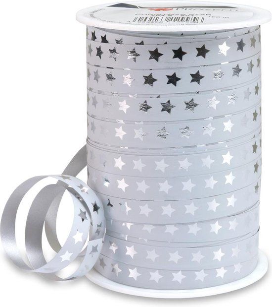 KP Sterretjes Krullint Wit-Zilver – 10 mm × 100 m – Krullint