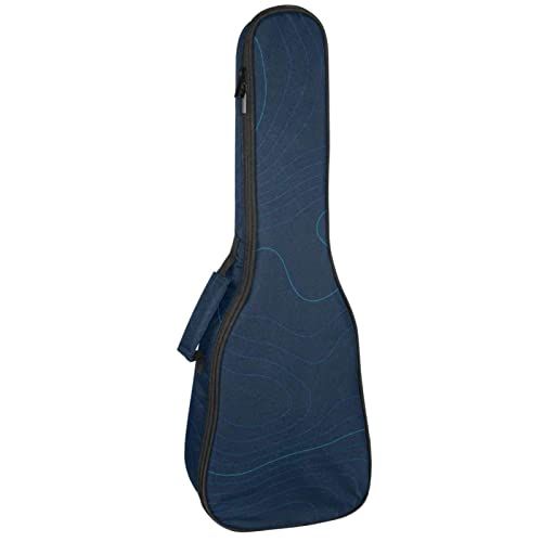 UEKWLOSDN Circulaire topografische lijnen donkere achtergrond sopraan ukelele hoes tenor ukelele tas voor volwassenen ukelele hoes met verstelbare bandjes waterdichte ukelele gewatteerde tas