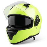 VINZ Helmets VINZ Kennet Integraalhelm met Zonnevizier - Fluor Geel - ECE 22.06 - XL