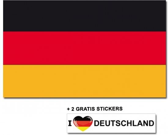 - Duitse vlag met 2 gratis Duitsland stickers