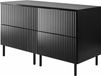 3xE living Meuble sous-vasque sur pieds 120 cm, plan, noir, poignées noires