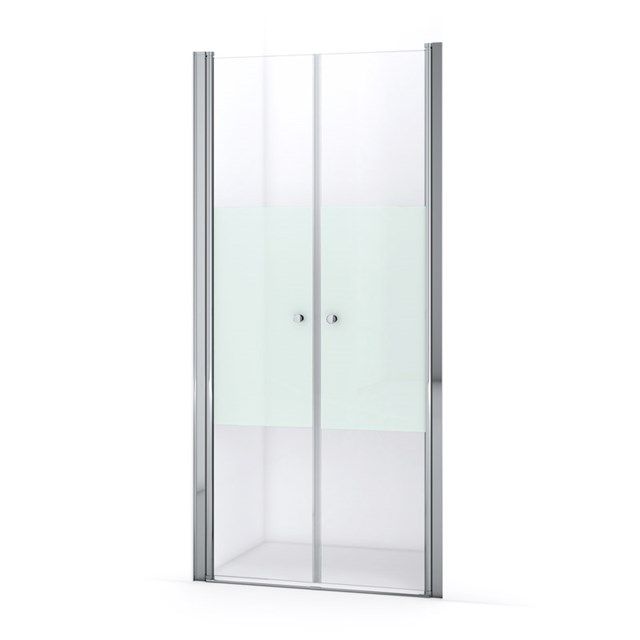 Maxaro Douchedeur Zircon Comfort 90cm Pendeldeur Matte Strook Chroom
