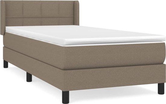 vidaXL Boxspring met matras stof taupe 80x200 cm