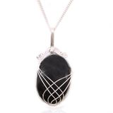 Ancient Wisdom Swirl Wrapped Gemstone Necklace - Black Onyx