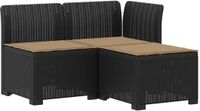 vidaXL 3-zits tuinbank met kussens in rattanlook PP Antraciet